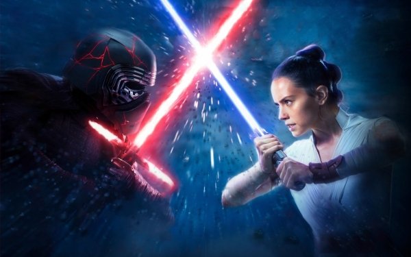 Movie Star Wars: The Rise of Skywalker Star Wars Lightsaber Kylo Ren Rey Daisy Ridley HD Wallpaper | Background Image