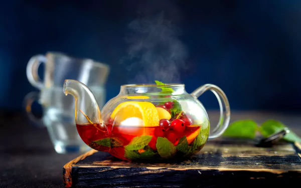 teapot fruit kettle lemon food tea HD Desktop Wallpaper | Background Image