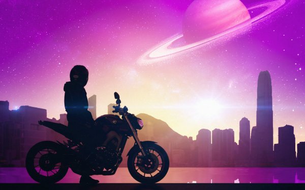 Sci Fi Artistic Planet Motorcycle HD Wallpaper | Background Image