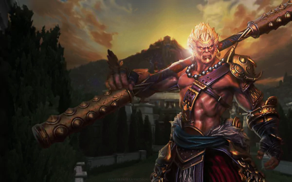 monkey warrior fantasy Sun Wukong fantasy warrior HD Desktop Wallpaper | Background Image