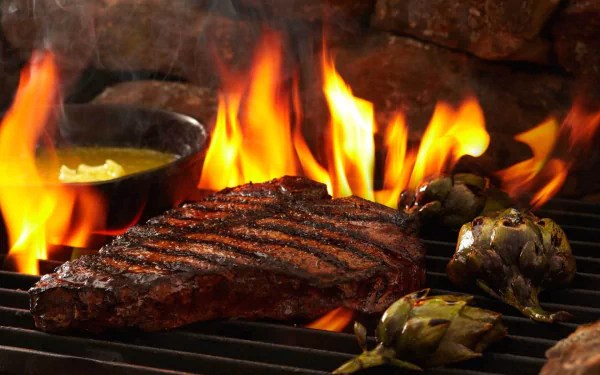 flame steak meat food barbecue HD Desktop Wallpaper | Background Image