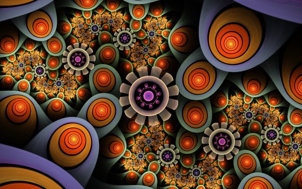 Abstract Fractal Shapes Colors HD Wallpaper | Background Image