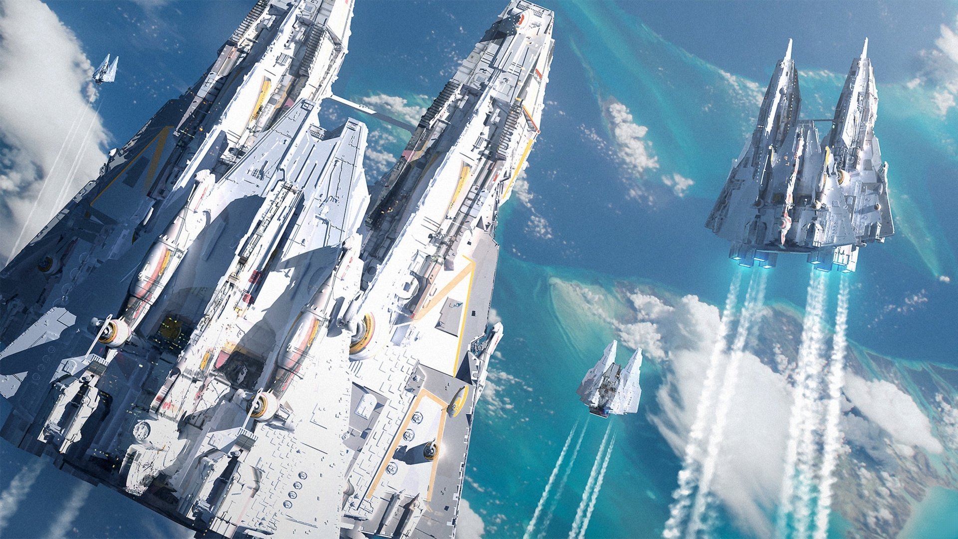 Download Sci Fi Spaceship HD Wallpaper by Raphael Lacoste | 1920x1080 ...