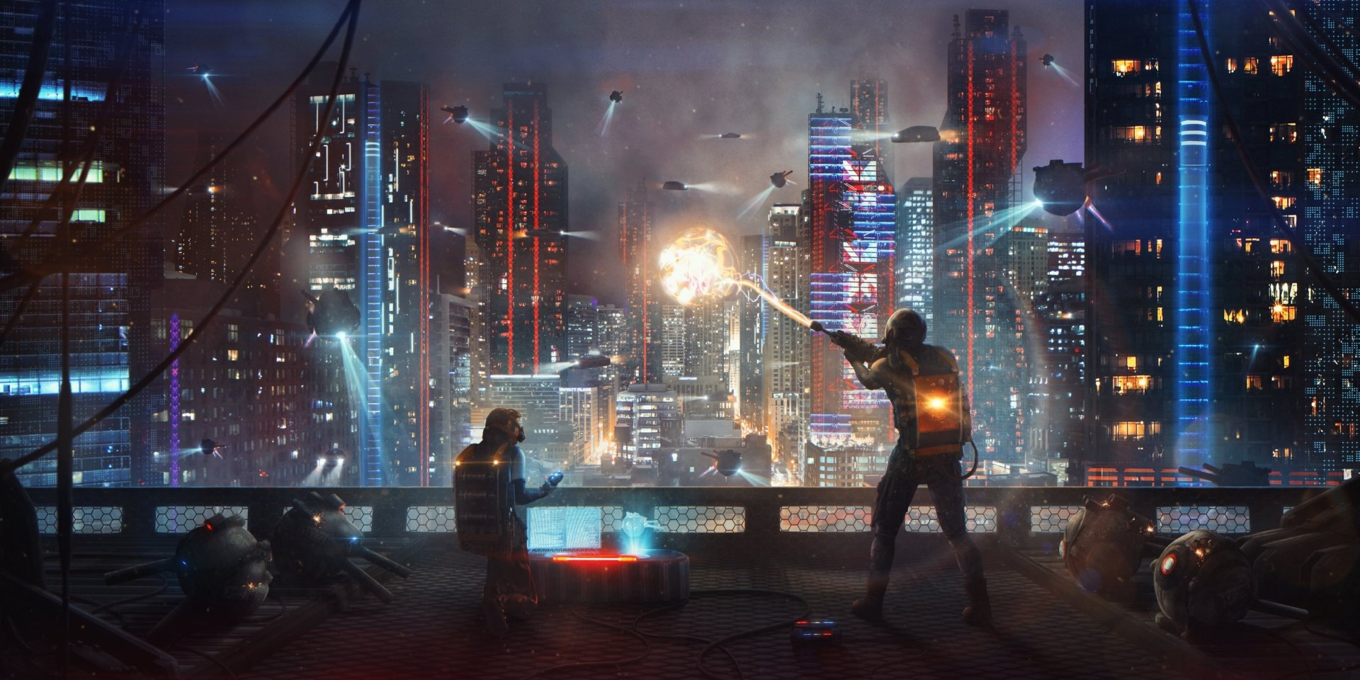 Download Building Futuristic Night Sci Fi City Sci Fi City Futuristic City HD Wallpaper by Evgenij Kungur