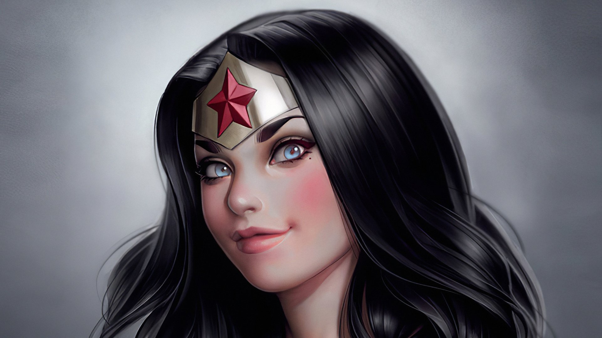 Download Blue Eyes Black Hair Face DC Comics Comic Wonder Woman HD Wallpaper by Warren Louw