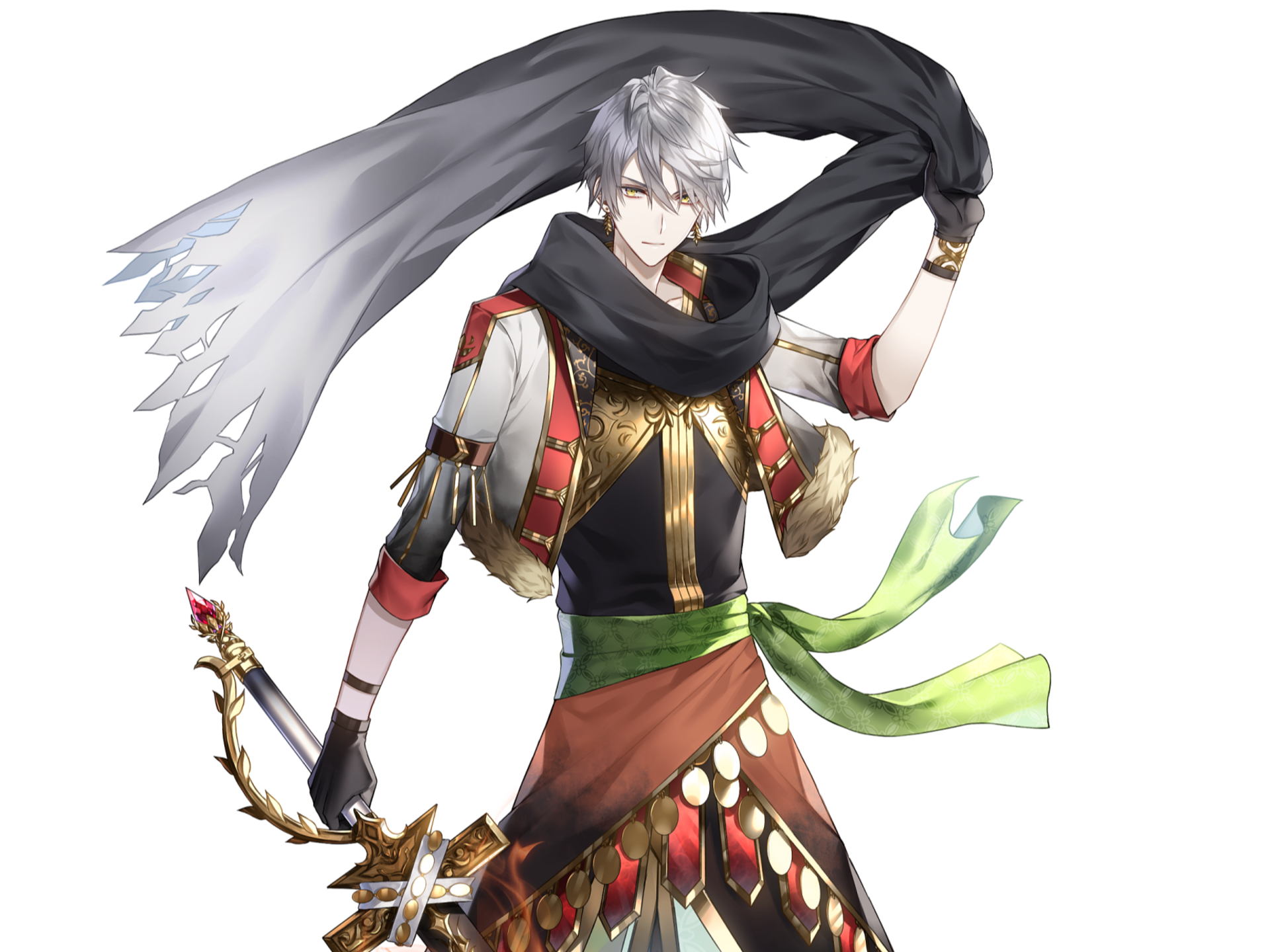 Download Yellow Eyes Grey Hair Anime Original HD Wallpaper by あいるむ