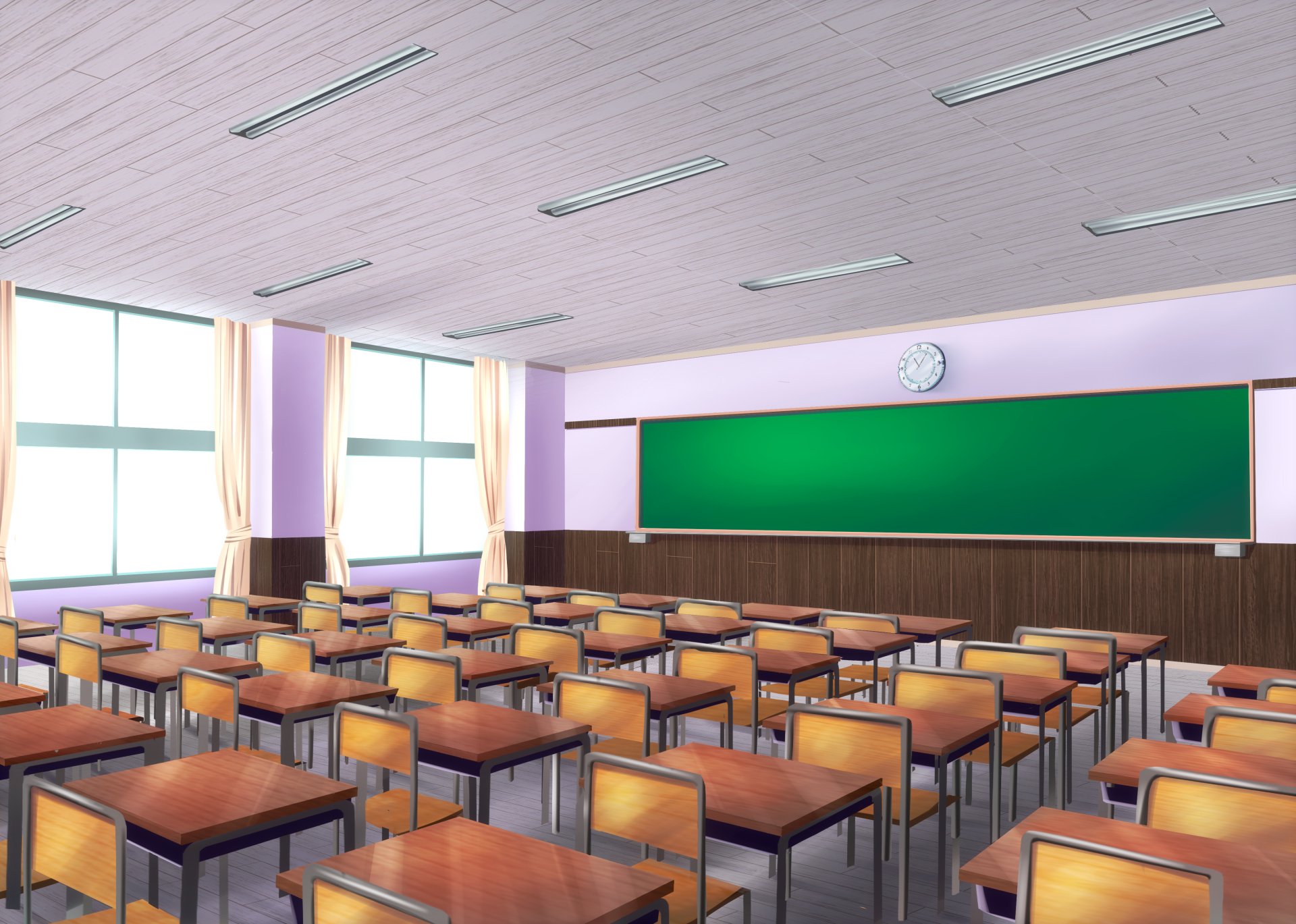 Download Classroom Chair Anime Room Anime Room 4k Ultra HD Wallpaper by 笹倉 紅葉