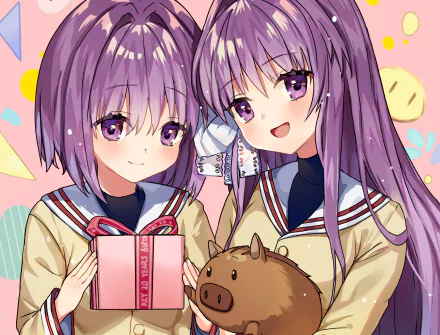 Botan (Clannad) Ryou Fujibayashi Kyou Fujibayashi Anime Clannad HD Desktop Wallpaper | Background Image