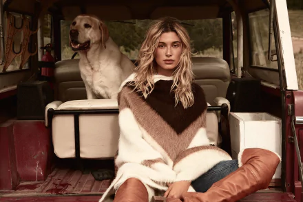 blonde American dog model Celebrity Hailey Baldwin HD Desktop Wallpaper | Background Image