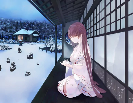 snow Anime Original HD Desktop Wallpaper | Background Image
