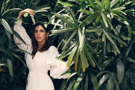 white dress black hair Indian Bollywood actress Celebrity Bhumi Pednekar HD Desktop Wallpaper | Background Image