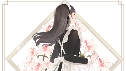 maid flower Anime Original HD Desktop Wallpaper | Background Image