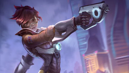 gun weapon Tracer (Overwatch) video game Overwatch HD Desktop Wallpaper | Background Image