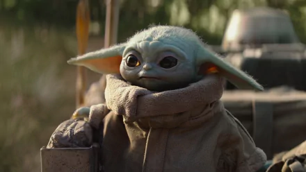 HD PC desktop wallpaper featuring Grogu, also known as Baby Yoda, from the Star Wars TV show The Mandalorian.