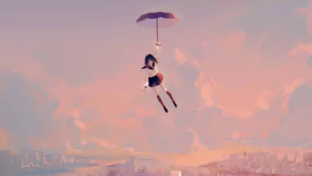 flying Anime girl anime girl HD Desktop Wallpaper | Background Image