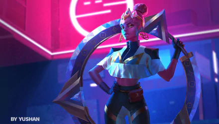 pink hair Qiyana (League Of Legends) video game League Of Legends HD Desktop Wallpaper | Background Image