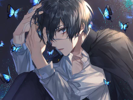 butterfly black eyes black hair Anime Original HD Desktop Wallpaper | Background Image