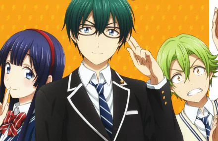 Shinichi Tamaki Haruma Yamazaki Mikoto Asuka Anime Yamada-kun and the Seven Witches HD Desktop Wallpaper | Background Image