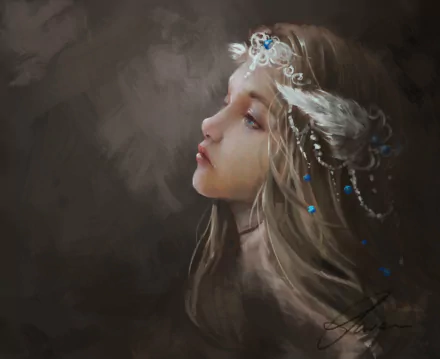  Profile of Long-Haired Girl by Ruiwen-art