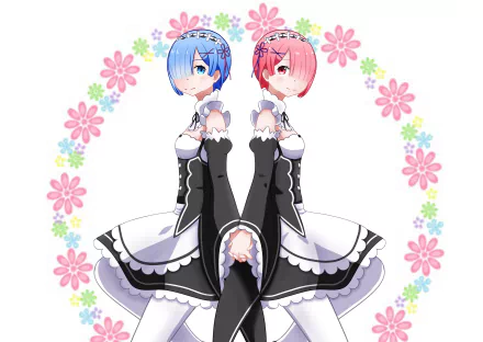 Rem (Re:ZERO) Ram (Re:ZERO) Anime Re:Zero - Starting Life in Another World HD Desktop Wallpaper | Background Image