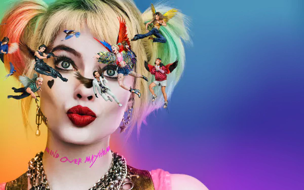 4K Ultra HD PC desktop wallpaper featuring Harley Quinn and the Birds of Prey characters from the movie Birds of Prey (and the Fantabulous Emancipation of One Harley Quinn).