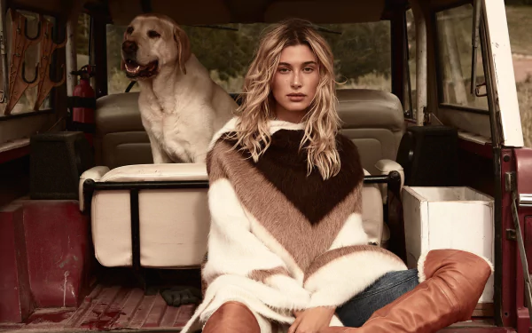 blonde American dog model Celebrity Hailey Baldwin HD Desktop Wallpaper | Background Image