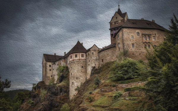  Castle Loket, Czech Republic - Oil on Canvas
