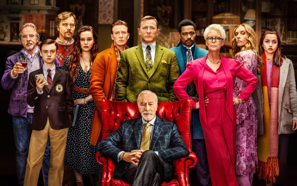 Ana de Armas Christopher Plummer Jaeden Martell Lakeith Stanfield Don Johnson Toni Collette Katherine Langford Michael Shannon Jamie Lee Curtis Chris Evans Daniel Craig movie Knives Out HD Desktop Wallpaper | Background Image