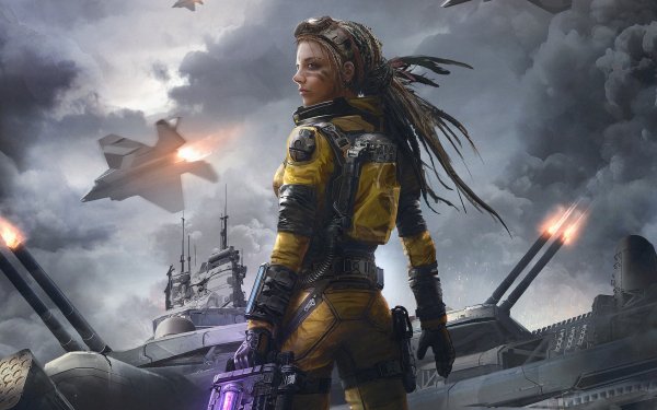 Sci Fi Women Jet Fighter HD Wallpaper | Background Image