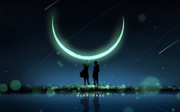 Anime Original Night Shooting Star HD Wallpaper | Background Image