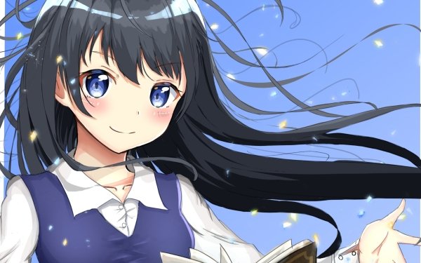 Anime Original Black Hair Blue Eyes HD Wallpaper | Background Image