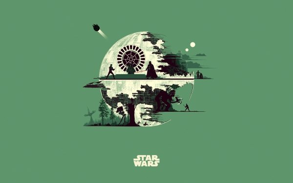 Movie Star Wars Minimalist Death Star Darth Vader Luke Skywalker HD Wallpaper | Background Image