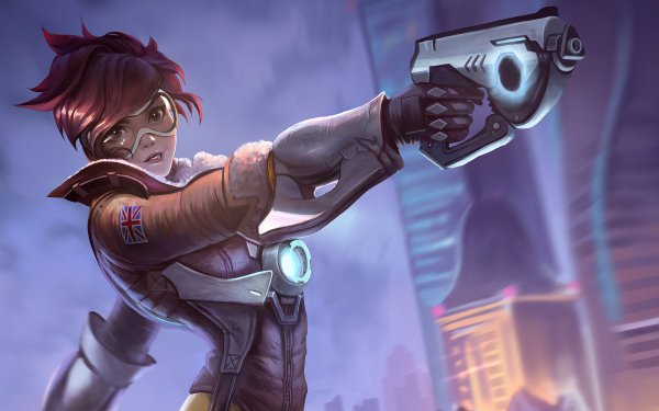 Video Game Overwatch Tracer Weapon Gun HD Wallpaper | Background Image