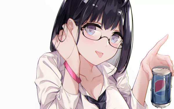 black hair Pepsi purple eyes Anime Original HD Desktop Wallpaper | Background Image