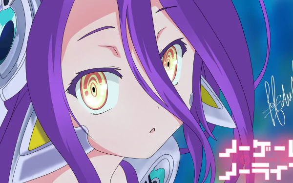 Close-up of Shuvi Dola from No Game No Life: Zero in vibrant anime style, featured in a 4K Ultra HD PC desktop wallpaper and background.