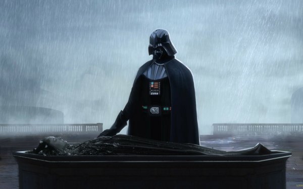Sci Fi Star Wars Darth Vader Padmé Amidala Rain HD Wallpaper | Background Image
