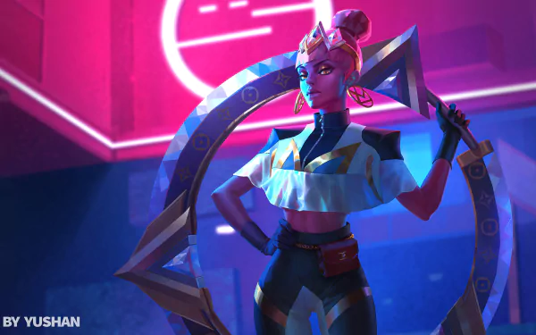 pink hair Qiyana (League Of Legends) video game League Of Legends HD Desktop Wallpaper | Background Image