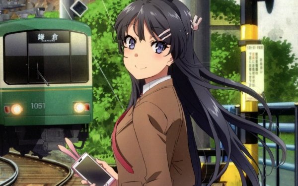 Anime Rascal Does Not Dream of Bunny Girl Senpai Mai Sakurajima Train HD Wallpaper | Background Image
