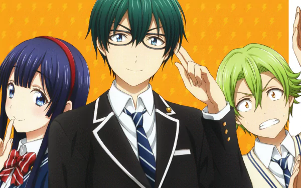 Shinichi Tamaki Haruma Yamazaki Mikoto Asuka Anime Yamada-kun and the Seven Witches HD Desktop Wallpaper | Background Image
