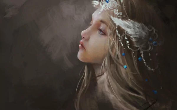  Profile of Long-Haired Girl by Ruiwen-art