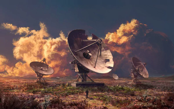 antenna landscape cloud Sci Fi post apocalyptic HD Desktop Wallpaper | Background Image
