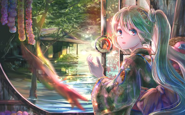 Anime Vocaloid Hatsune Miku Long Hair Water HD Wallpaper | Background Image