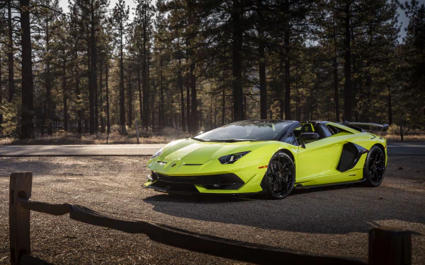 yellow car car Lamborghini Aventador supercar Lamborghini vehicle Lamborghini Aventador SVJ HD Desktop Wallpaper | Background Image