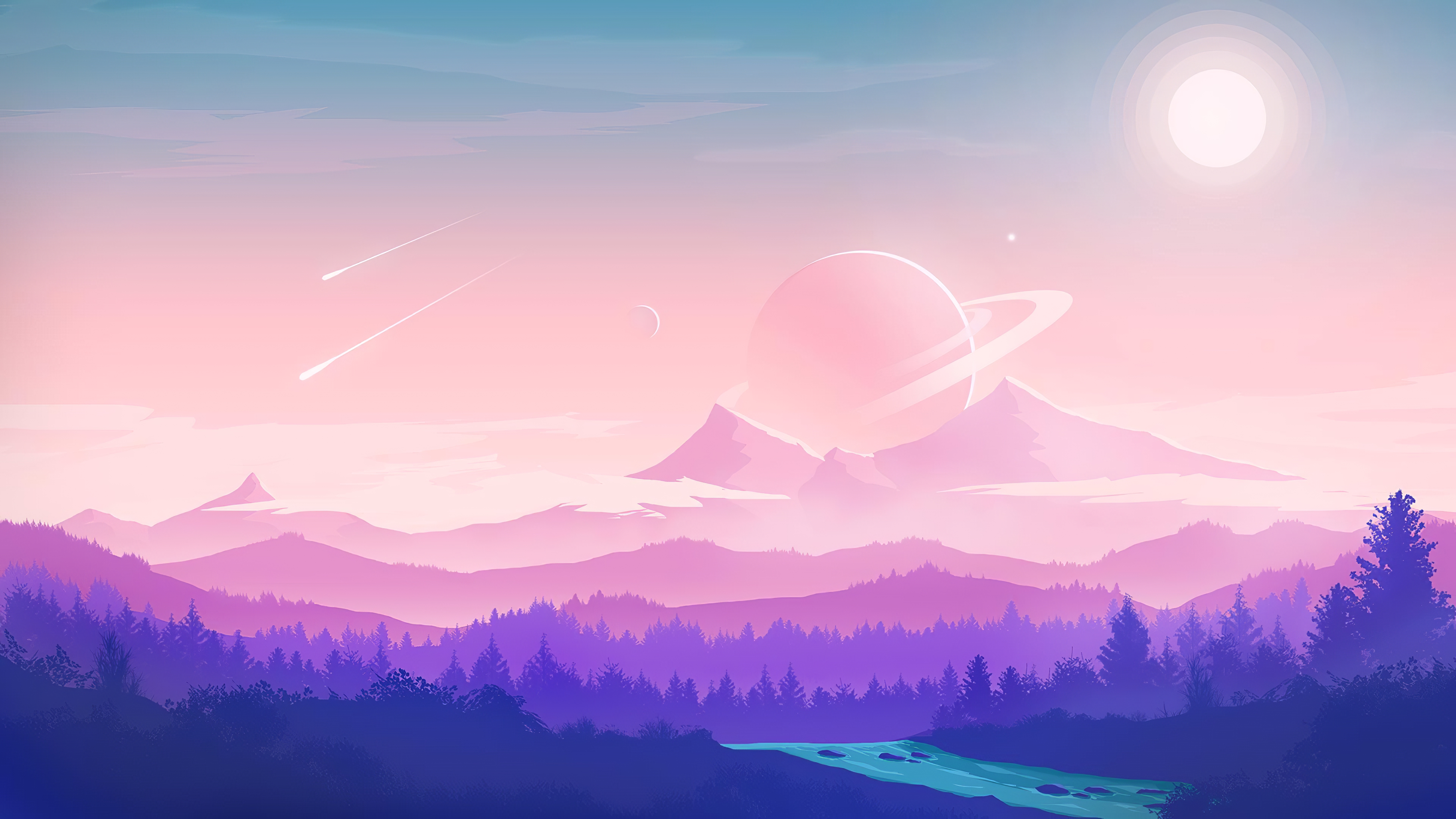 Download Mountain Planet Sci Fi Landscape 4k Ultra HD Wallpaper by rmradev