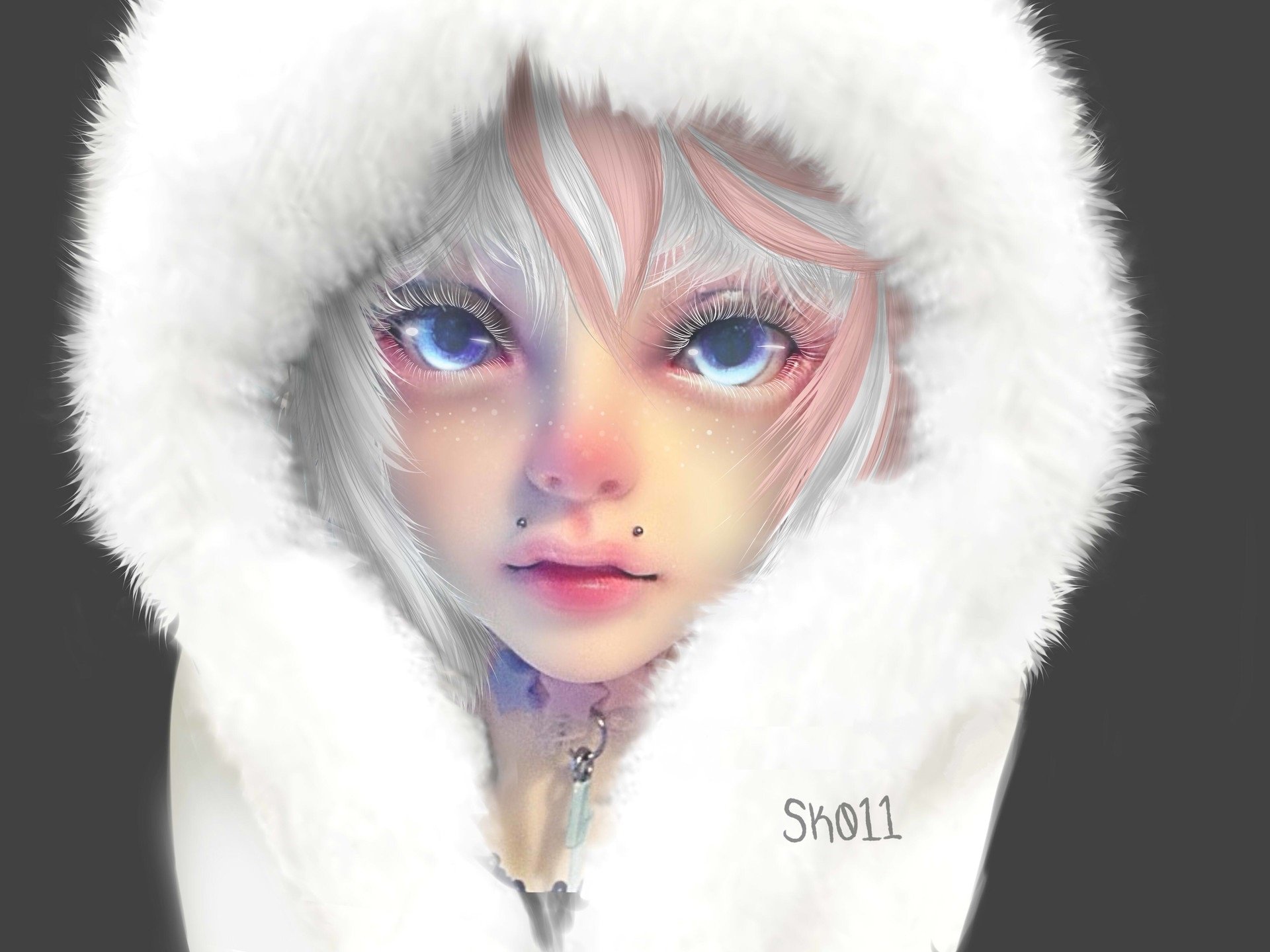 Download Aqua Eyes Face Woman Artistic HD Wallpaper by Sk011