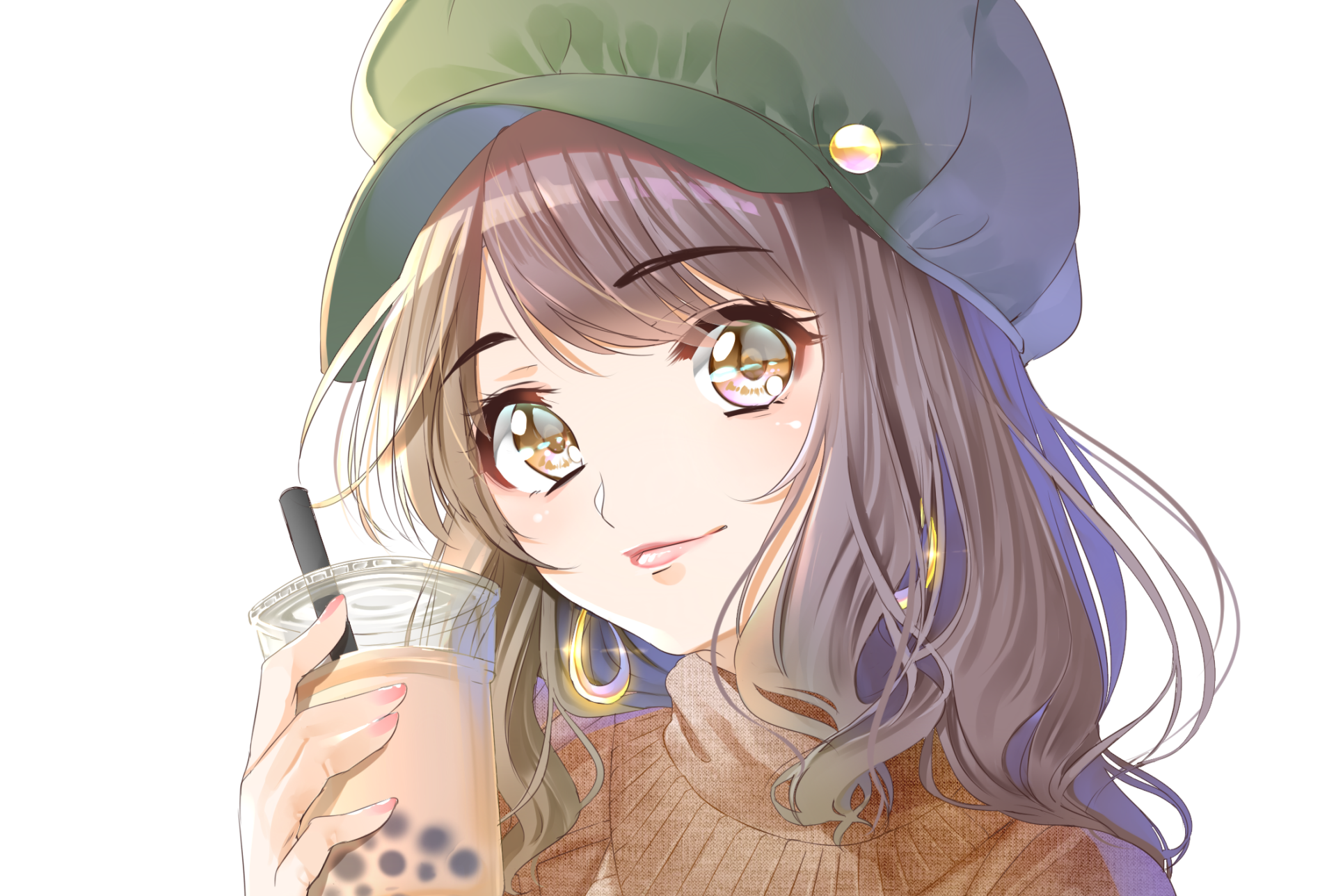 Download Brown Eyes Brown Hair Anime Original HD Wallpaper by ゆうたろう