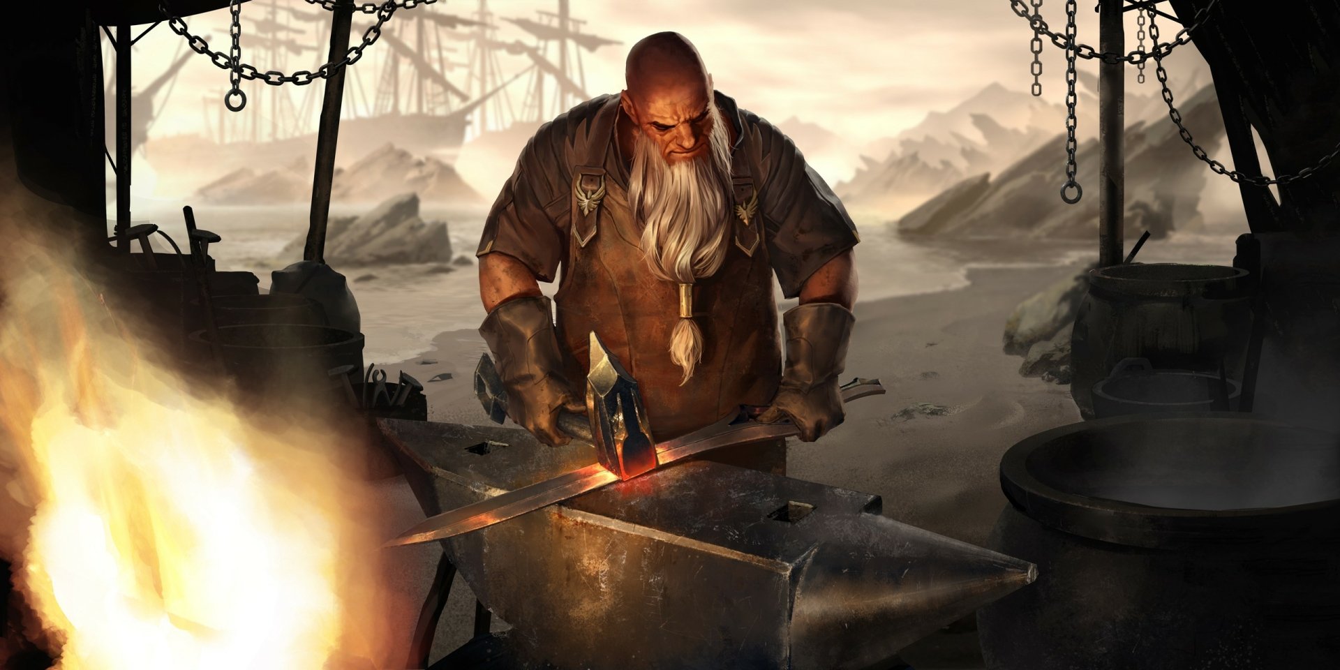 Download Blacksmith Video Game Legends Of Runeterra HD Wallpaper by Gerald Parel
