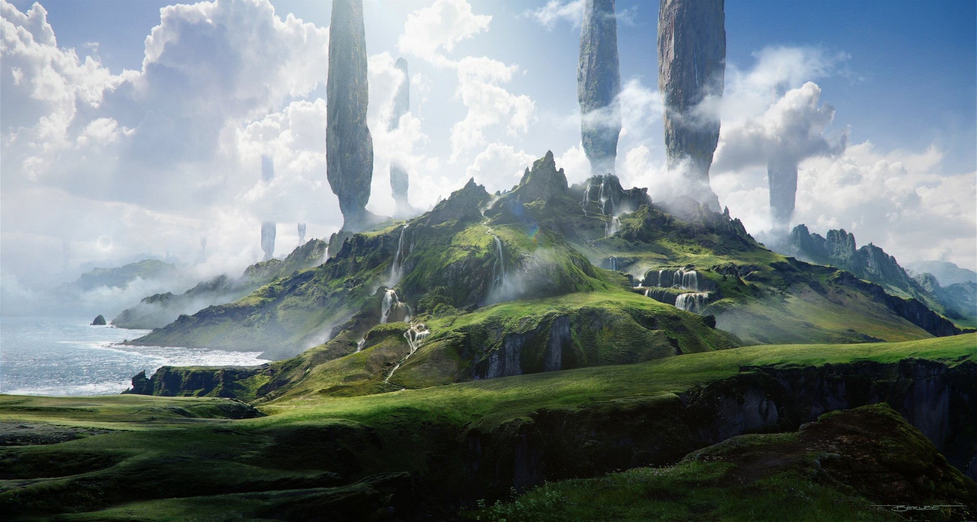 Download Sci Fi Landscape HD Wallpaper by Jonathan Berube