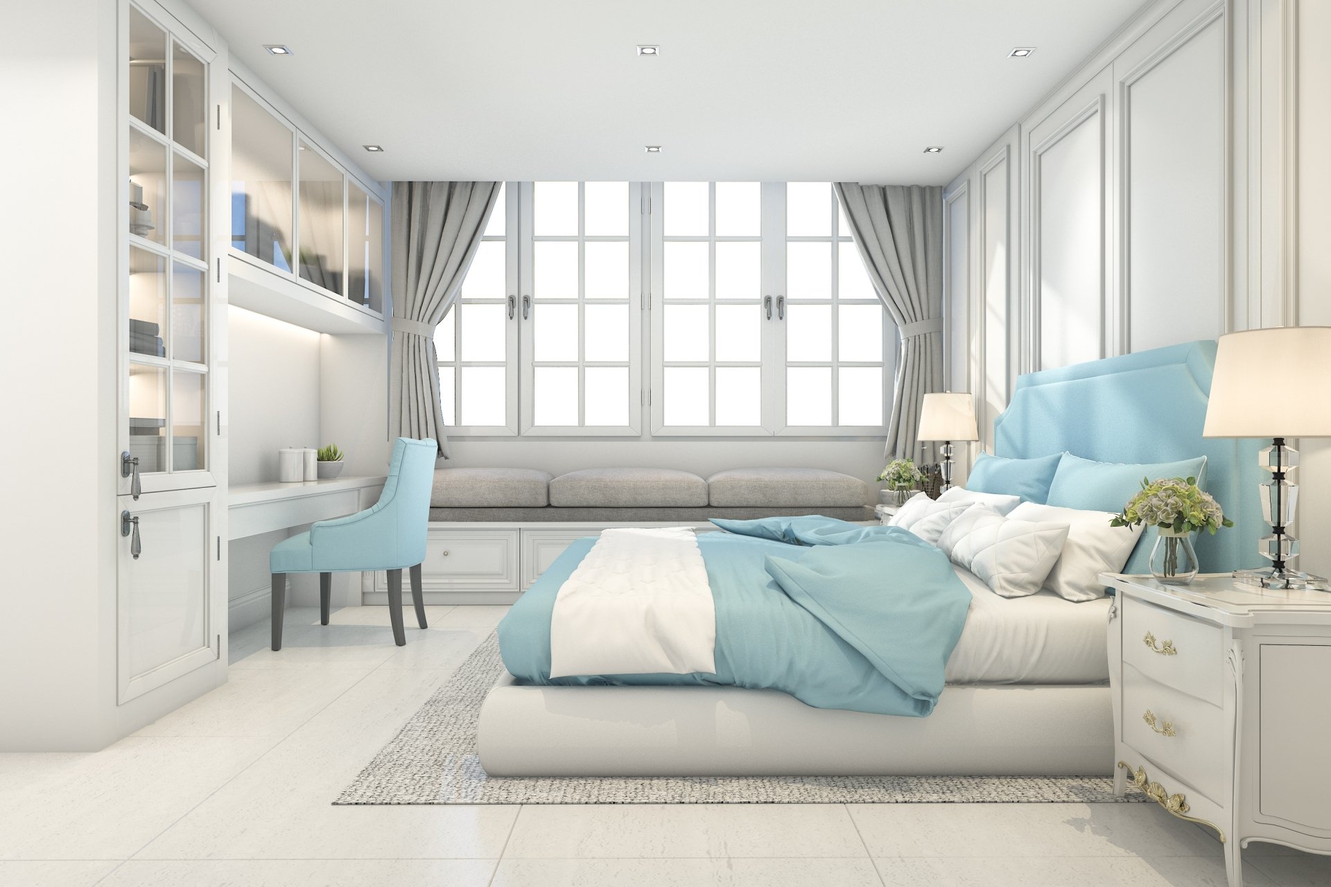 Download Bedroom Bed Furniture Man Made Room HD Wallpaper