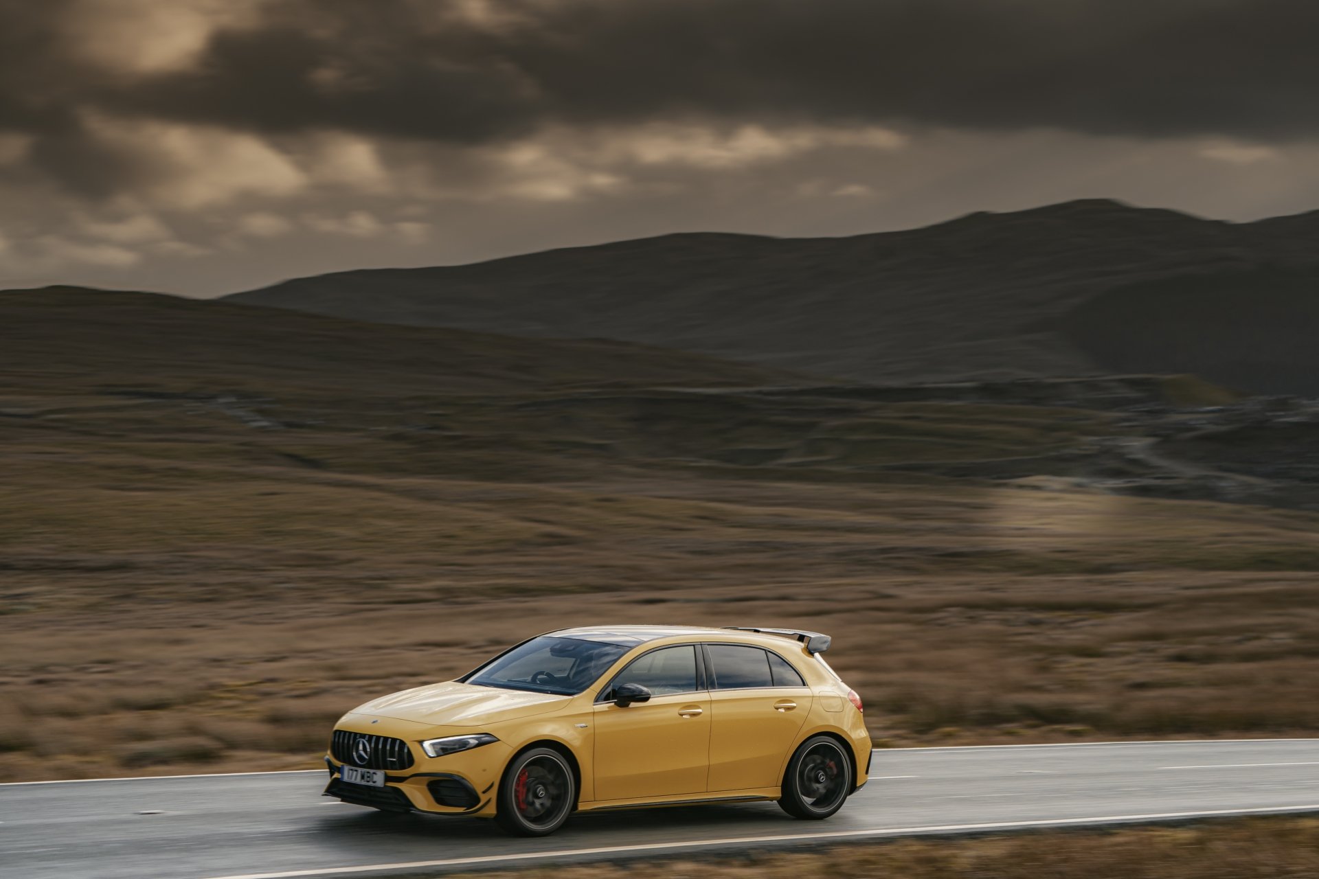 Download Yellow Car Car Mercedes-Benz Vehicle Mercedes-Benz AMG A45 4k Ultra HD Wallpaper
